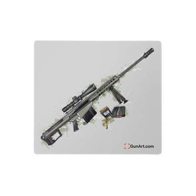 The Long-Range Legend - Green .50 Cal BMG Rifle Gaming Mouse Pad - Grey Background