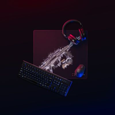 The Long-Range Legend - Blue .50 Cal BMG Rifle Gaming Mouse Pad - Black Background