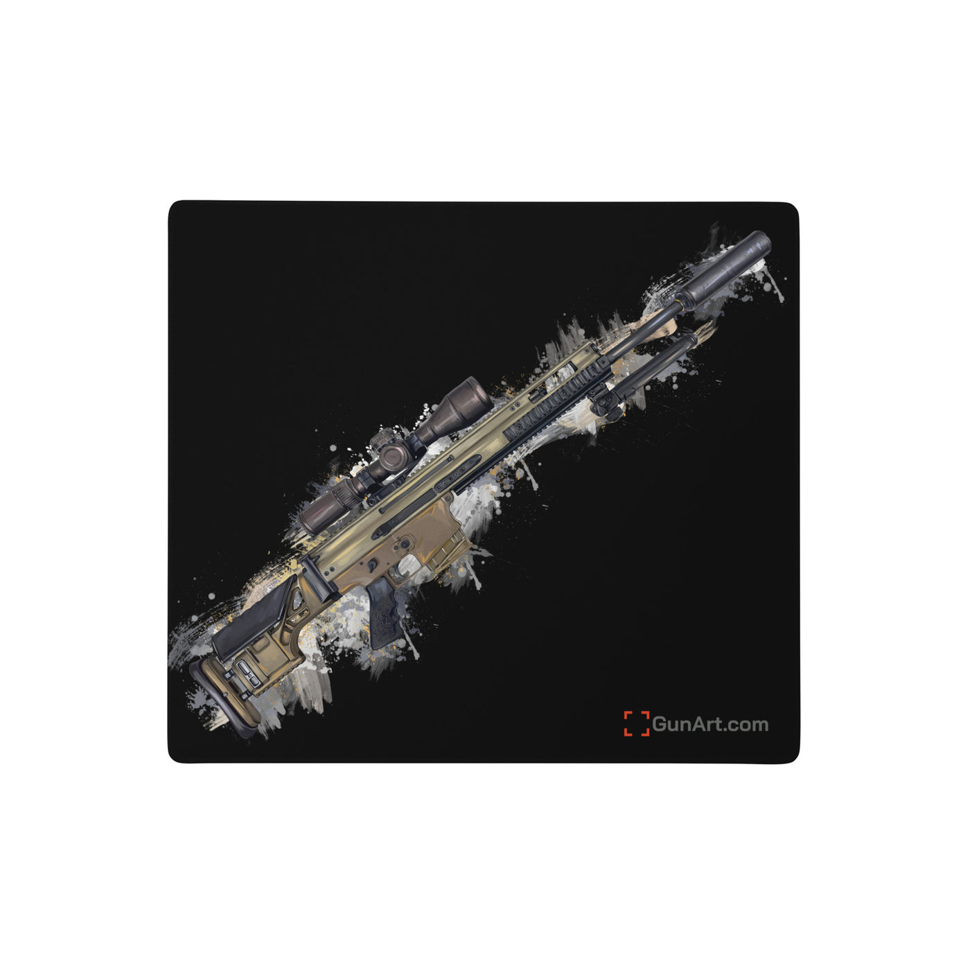 Socom Sniper Rifle Gaming Mouse Pad - Black Background
