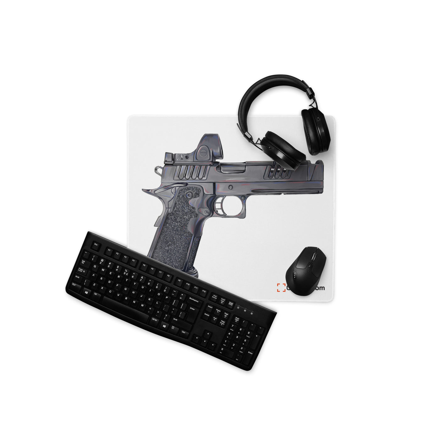 2011 Delta Pistol Gaming Mouse Pad - Just The Piece - White Background