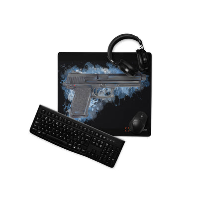 Tactical .45 ACP Poly Pistol Gaming Mouse Pad - Black Background