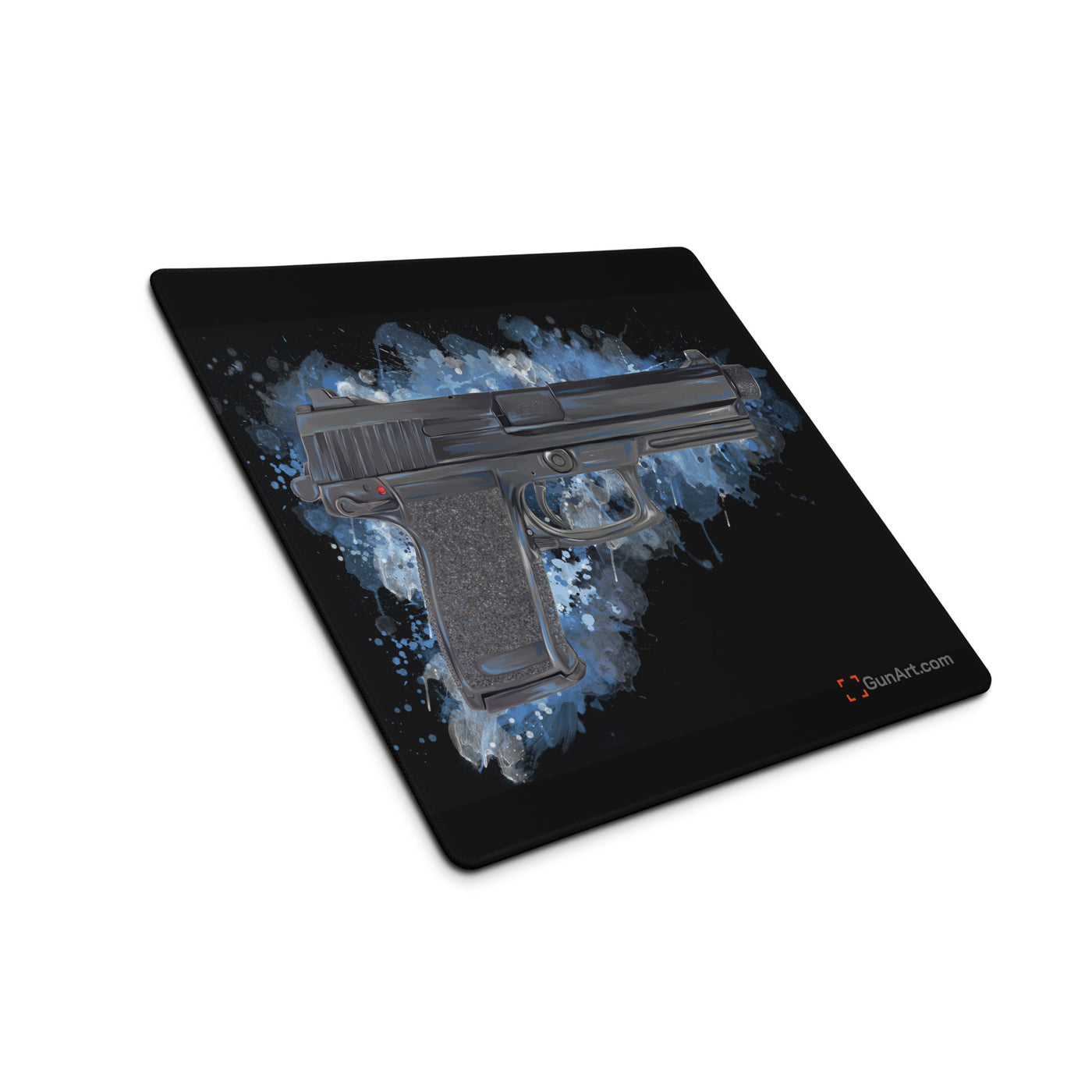 Tactical .45 ACP Poly Pistol Gaming Mouse Pad - Black Background