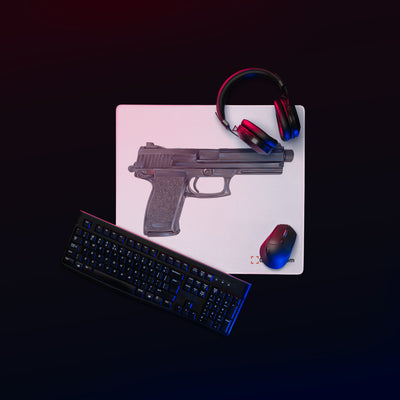 Tactical .45 ACP Poly Pistol Gaming Mouse Pad - Just The Piece - White Background