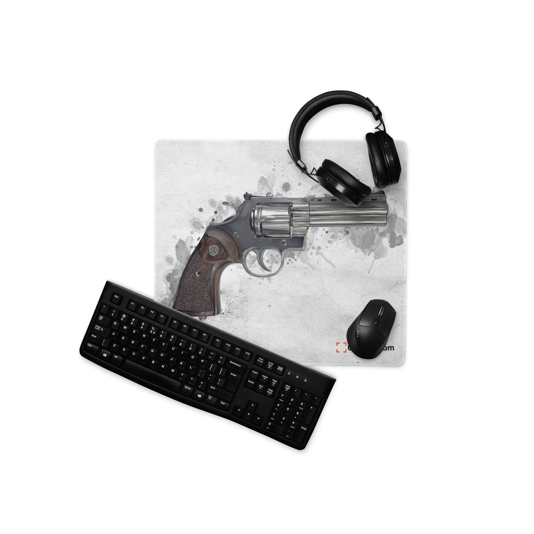 Wood & Stainless .357 Magnum Revolver Gaming Mouse Pad - Grey – Gun Art