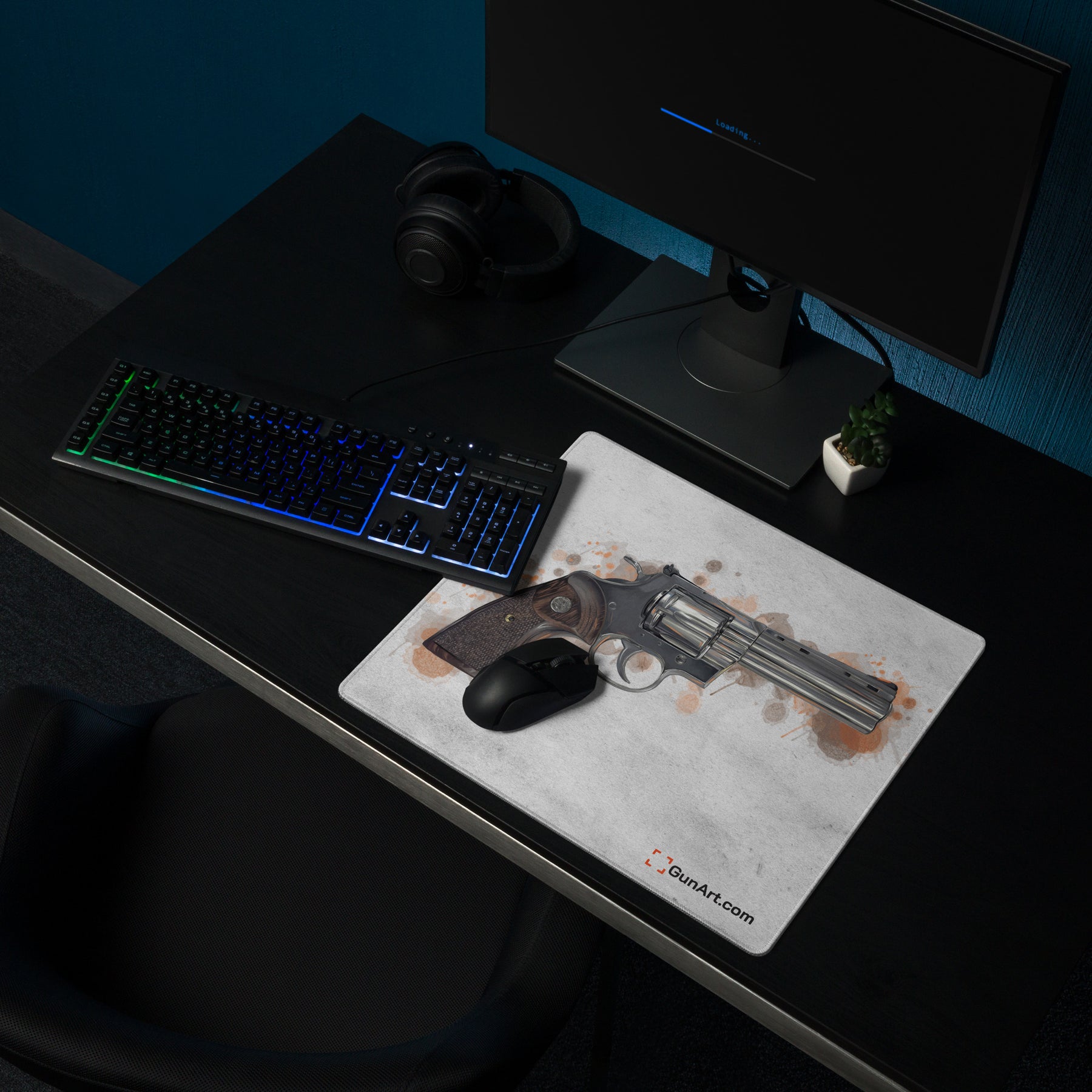 Wood & Stainless .357 Magnum Revolver Gaming Mouse Pad - Orange – Gun Art