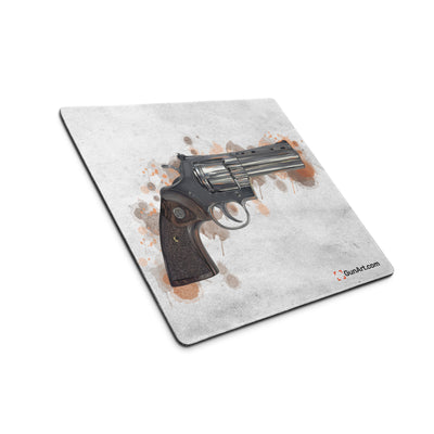 Wood & Stainless .357 Magnum Revolver Gaming Mouse Pad - Orange