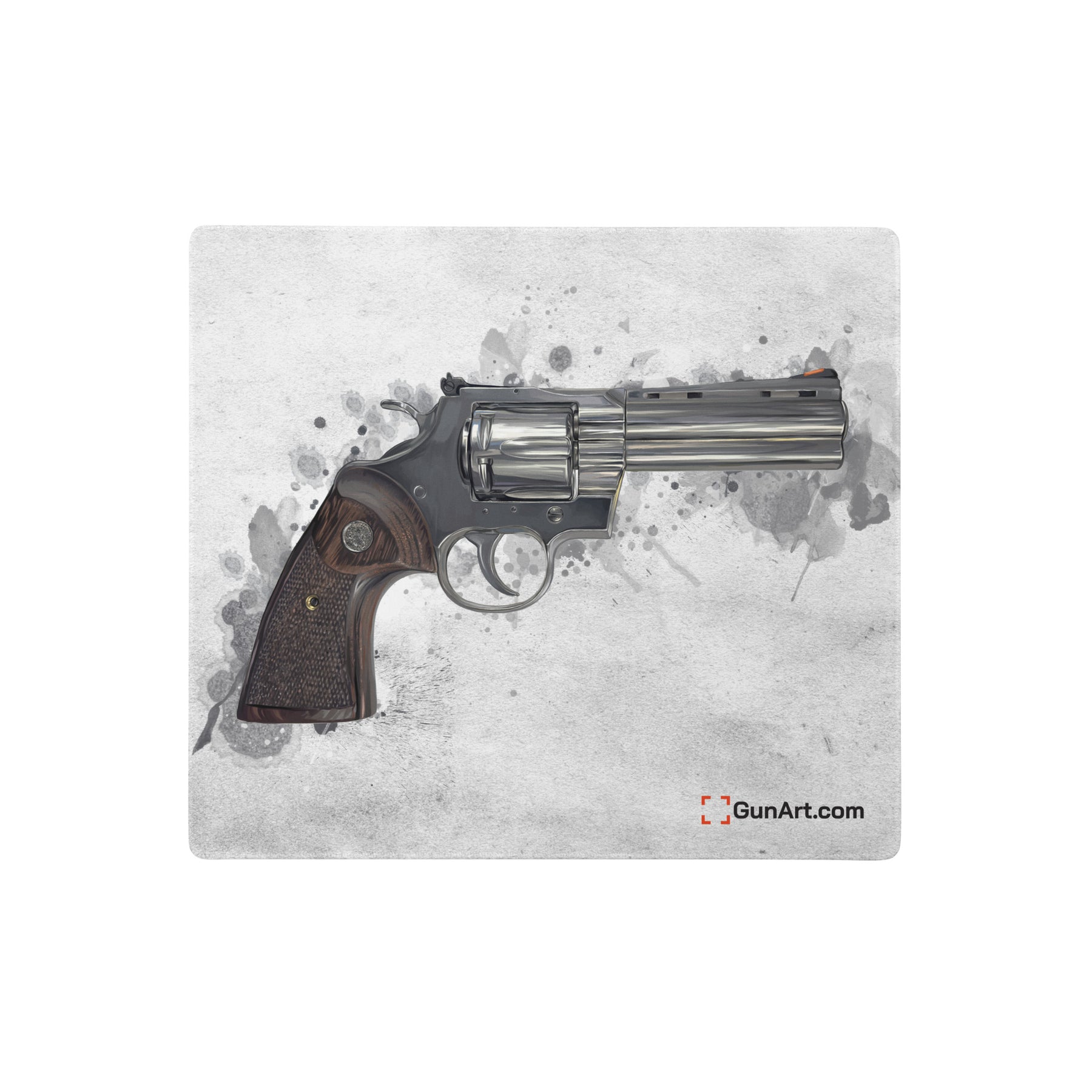 Wood & Stainless .357 Magnum Revolver Gaming Mouse Pad - Grey – Gun Art