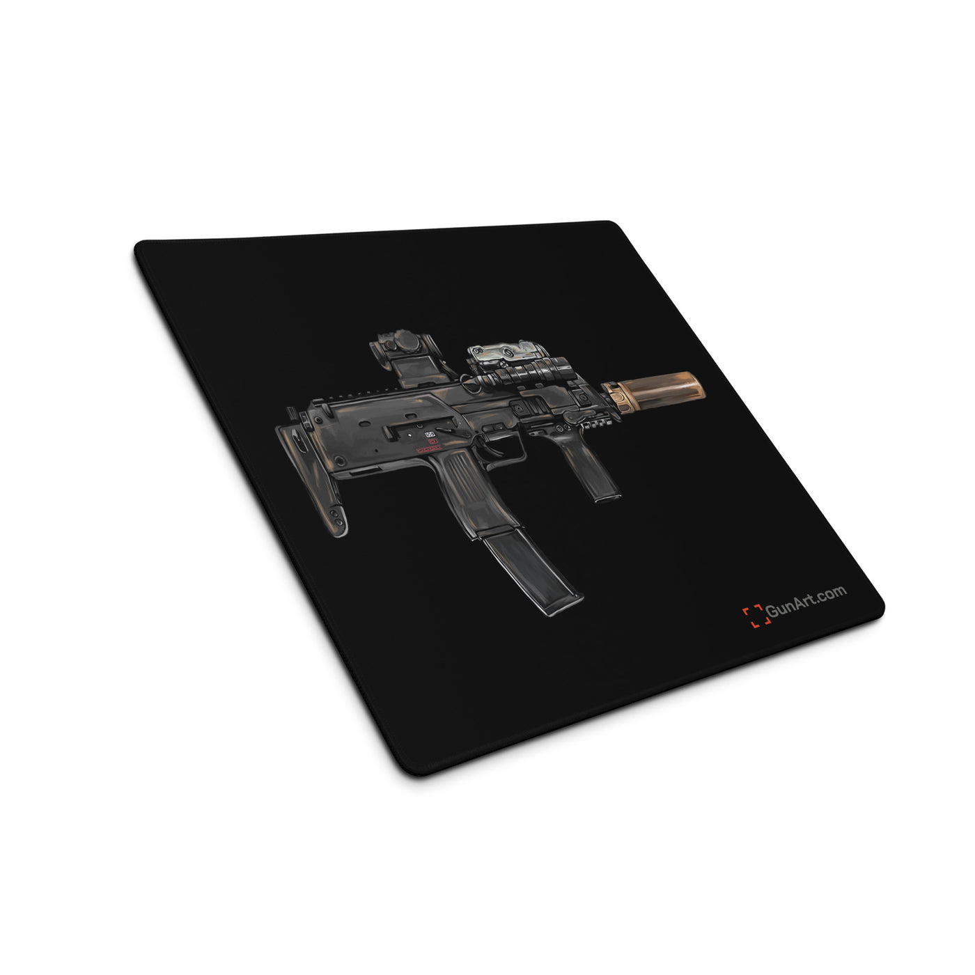 German 4.6x30mm Sub Machine Gun Gaming Mouse Pad - Just The Piece - Black Background