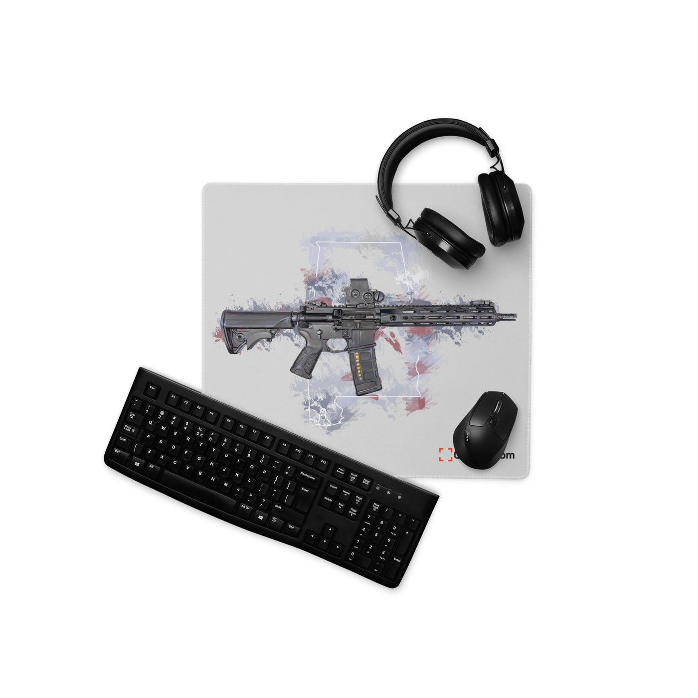 Defending Freedom - Alabama - AR-15 State Gaming Mouse Pad - White State