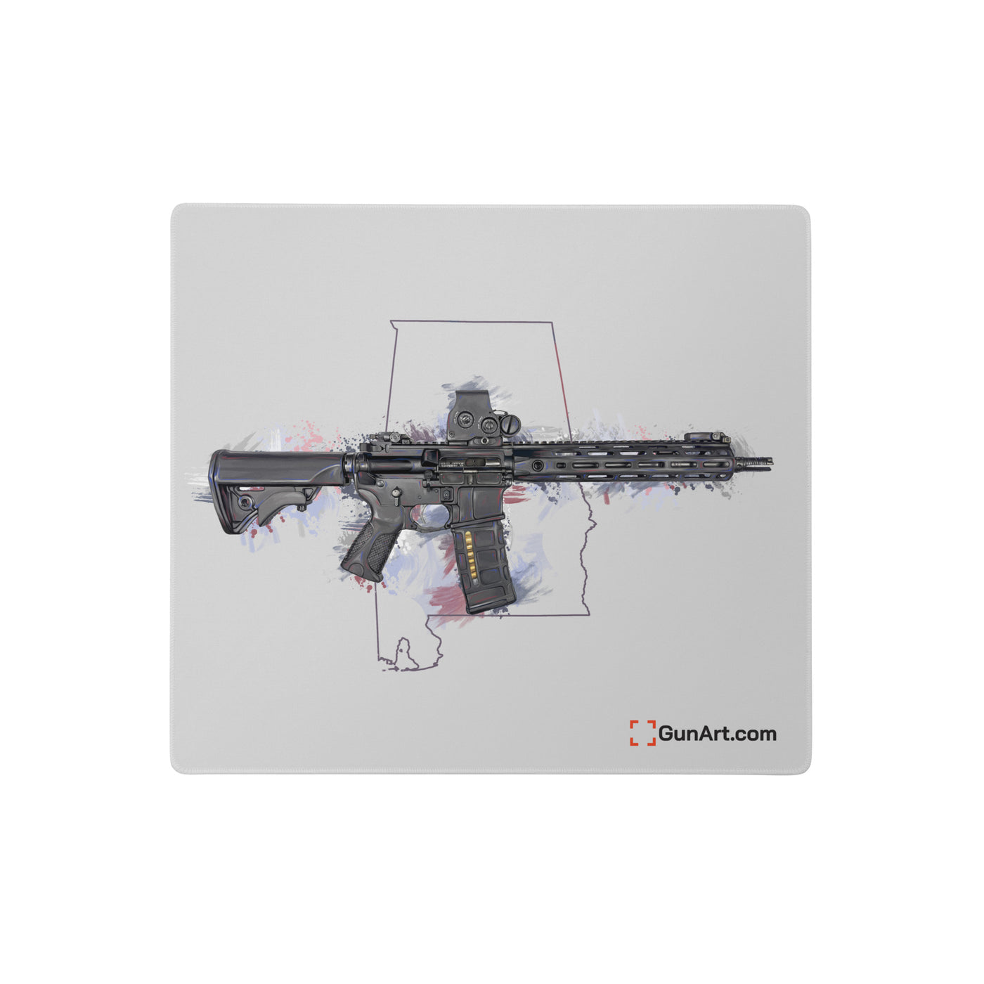 Defending Freedom - Alabama - AR-15 State Gaming Mouse Pad - Colored State