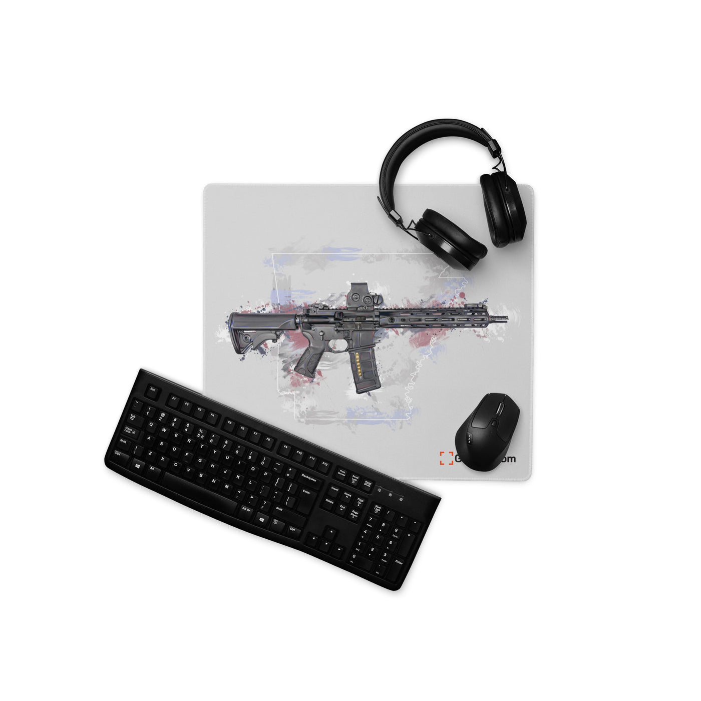 Defending Freedom - Arkansas - AR-15 State Gaming Mouse Pad - White State