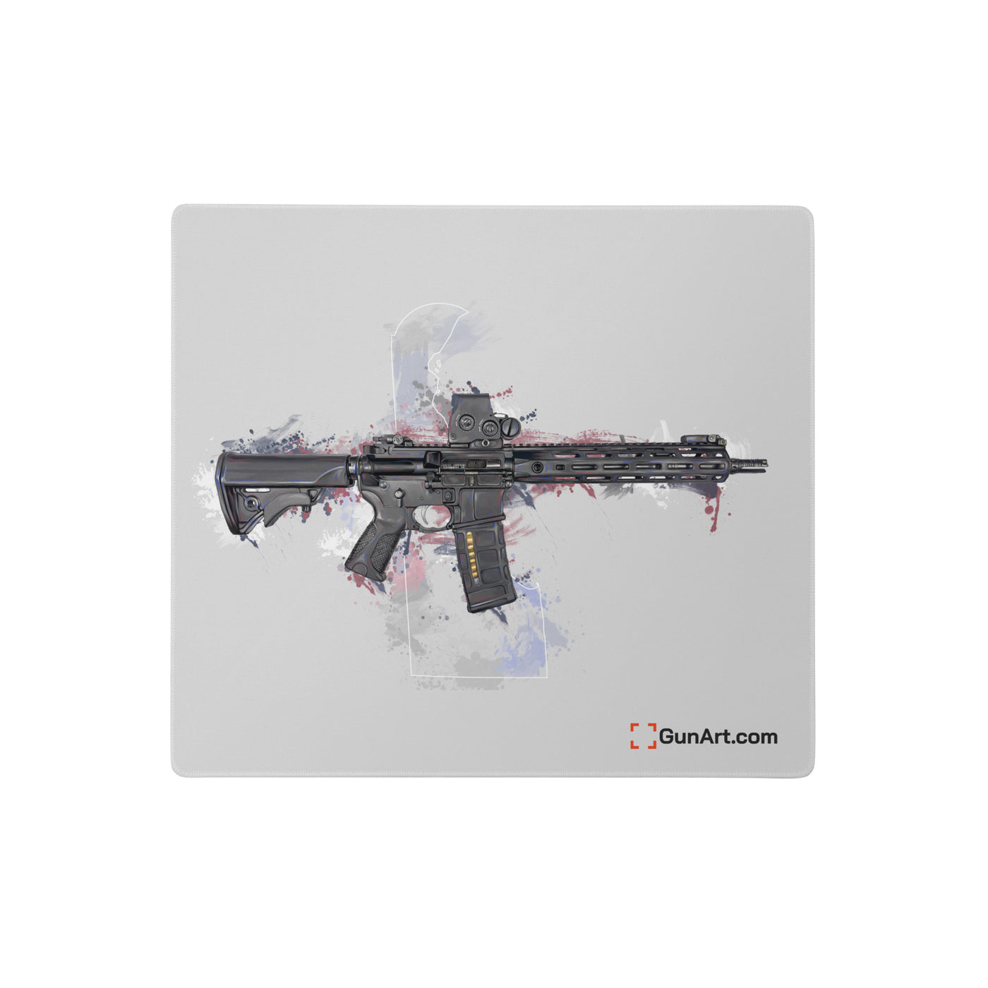 Defending Freedom - Delaware - AR-15 State Gaming Mouse Pad - White State