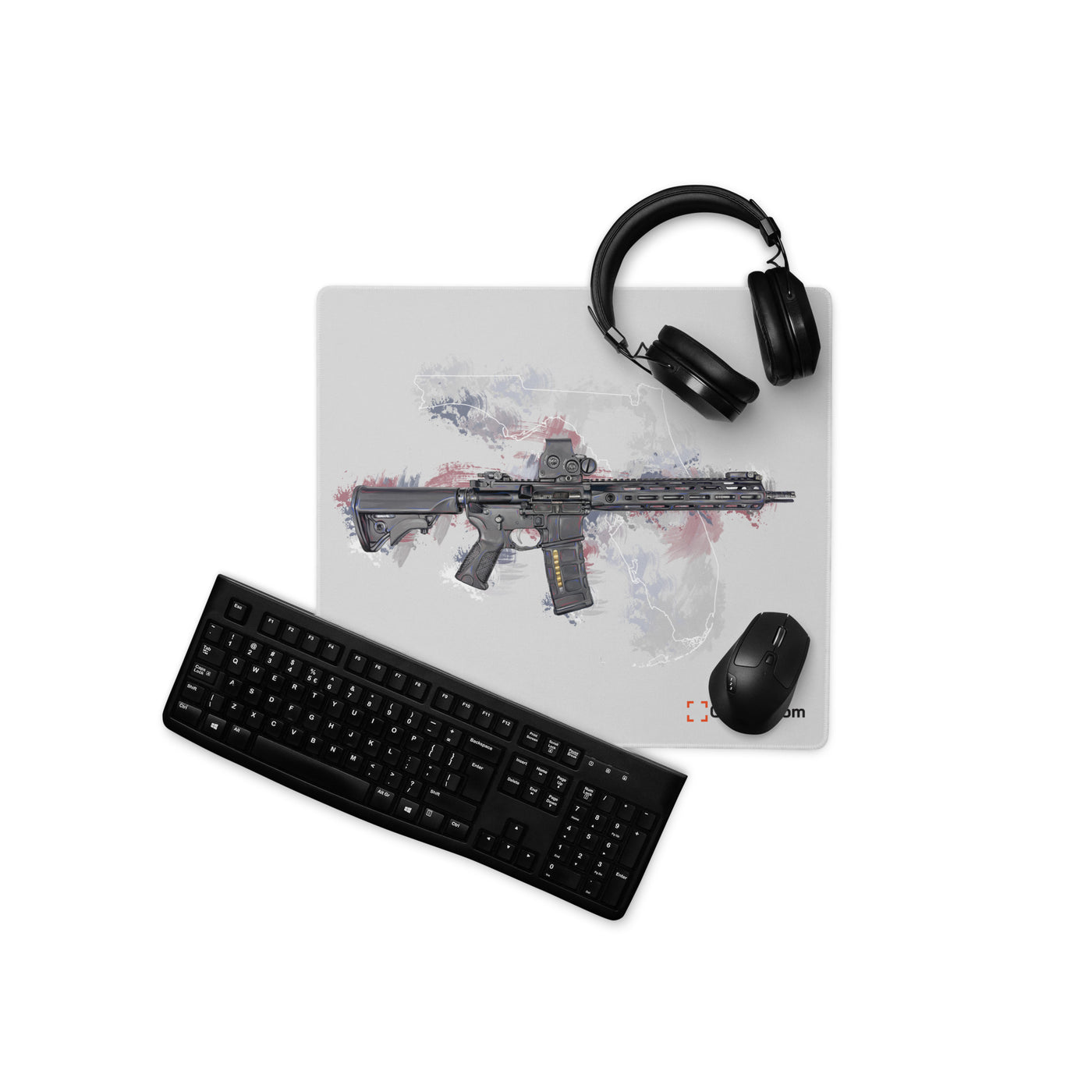 Defending Freedom - Florida - AR-15 State Gaming Mouse Pad - White State