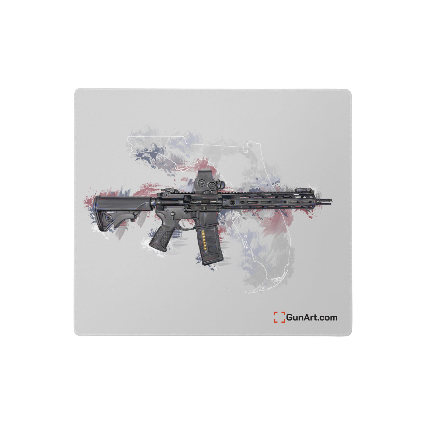 Defending Freedom - Florida - AR-15 State Gaming Mouse Pad - White State