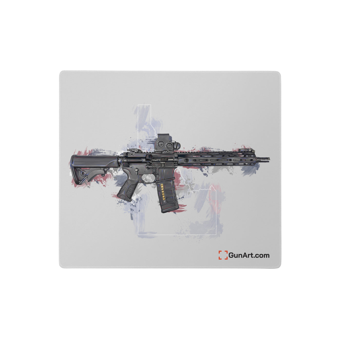 Defending Freedom - Idaho - AR-15 State Gaming Mouse Pad - White State