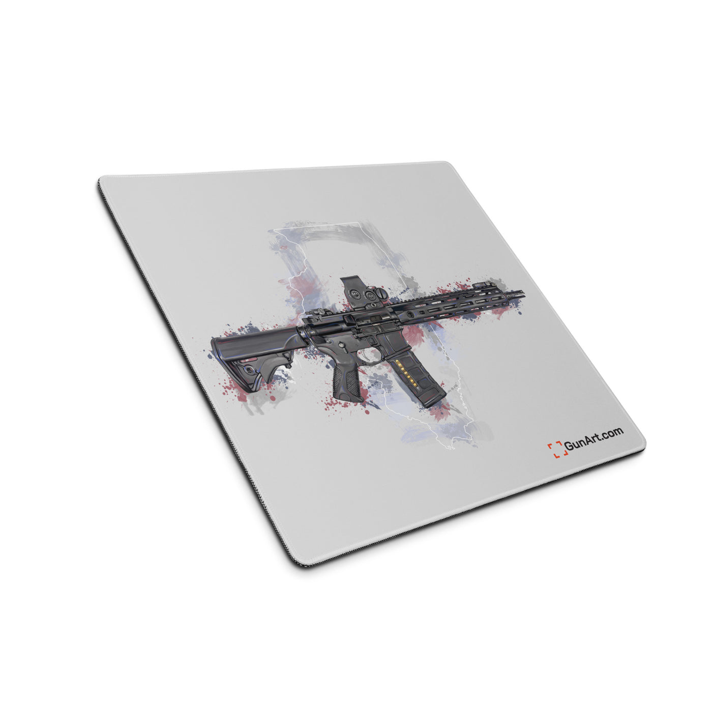 Defending Freedom - Illinois - AR-15 State Gaming Mouse Pad - White State
