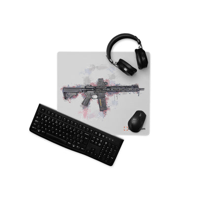 Defending Freedom - Indiana - AR-15 State Gaming Mouse Pad - White State