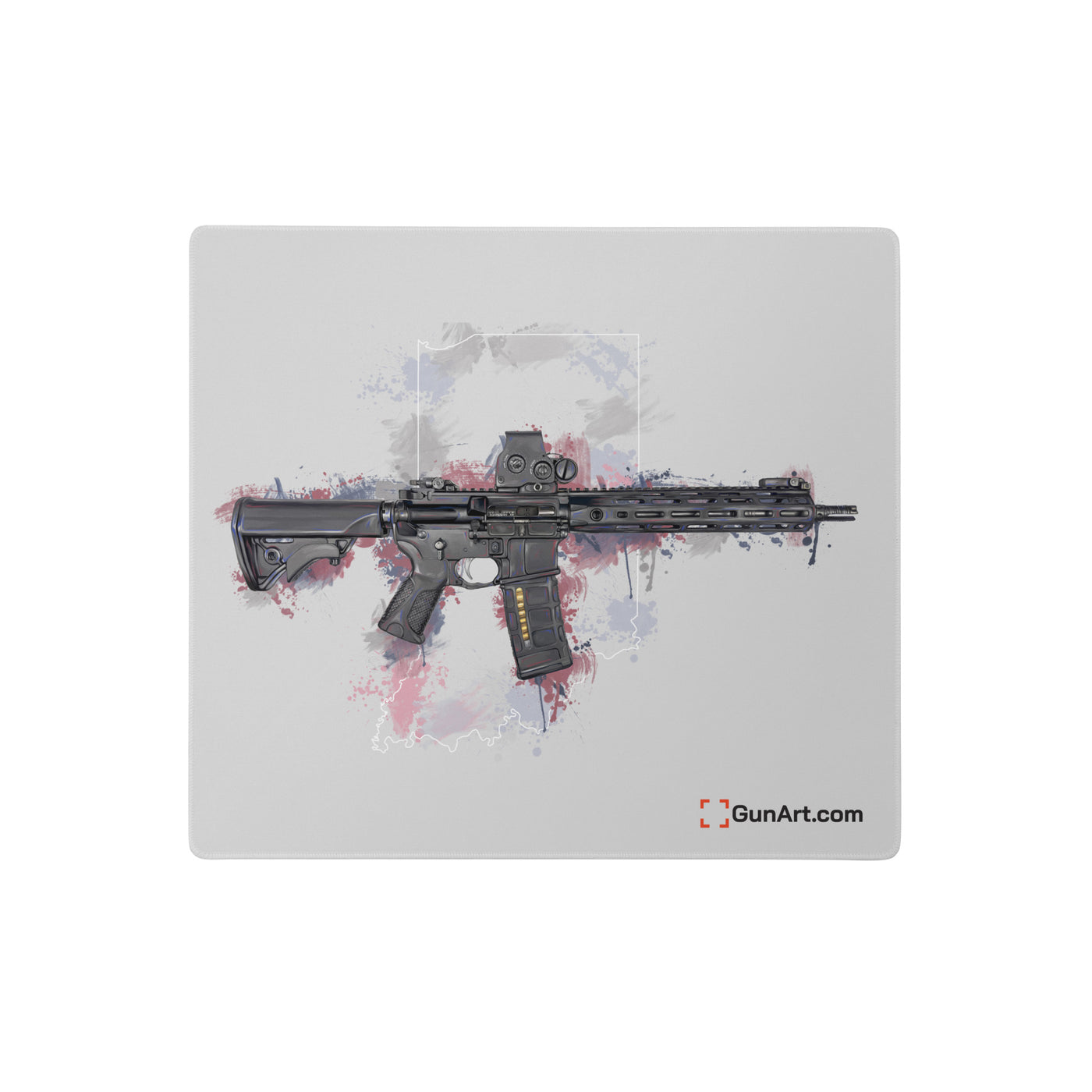 Defending Freedom - Indiana - AR-15 State Gaming Mouse Pad - White State