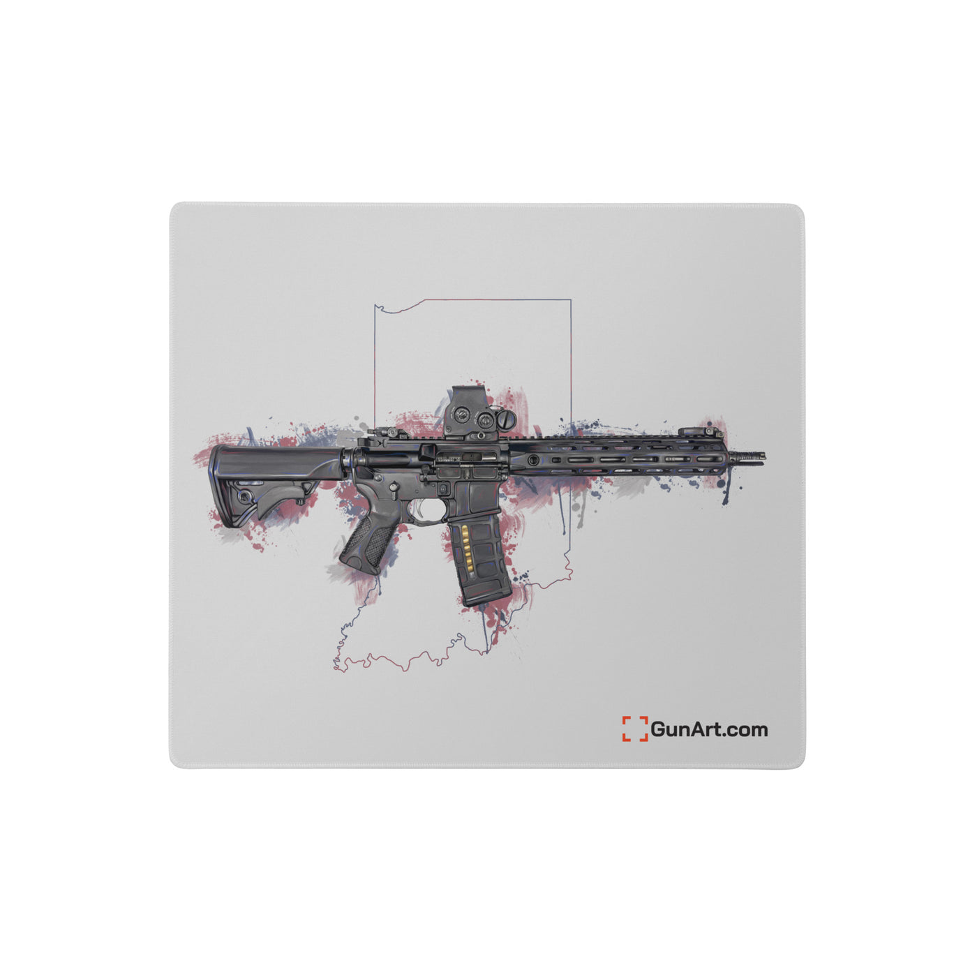 Defending Freedom - Indiana - AR-15 State Gaming Mouse Pad - Colored State