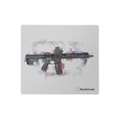 Defending Freedom - Iowa - AR-15 State Gaming Mouse Pad - White State