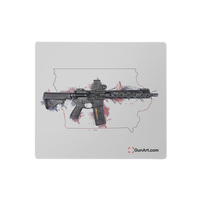 Defending Freedom - Iowa - AR-15 State Gaming Mouse Pad - Colored State