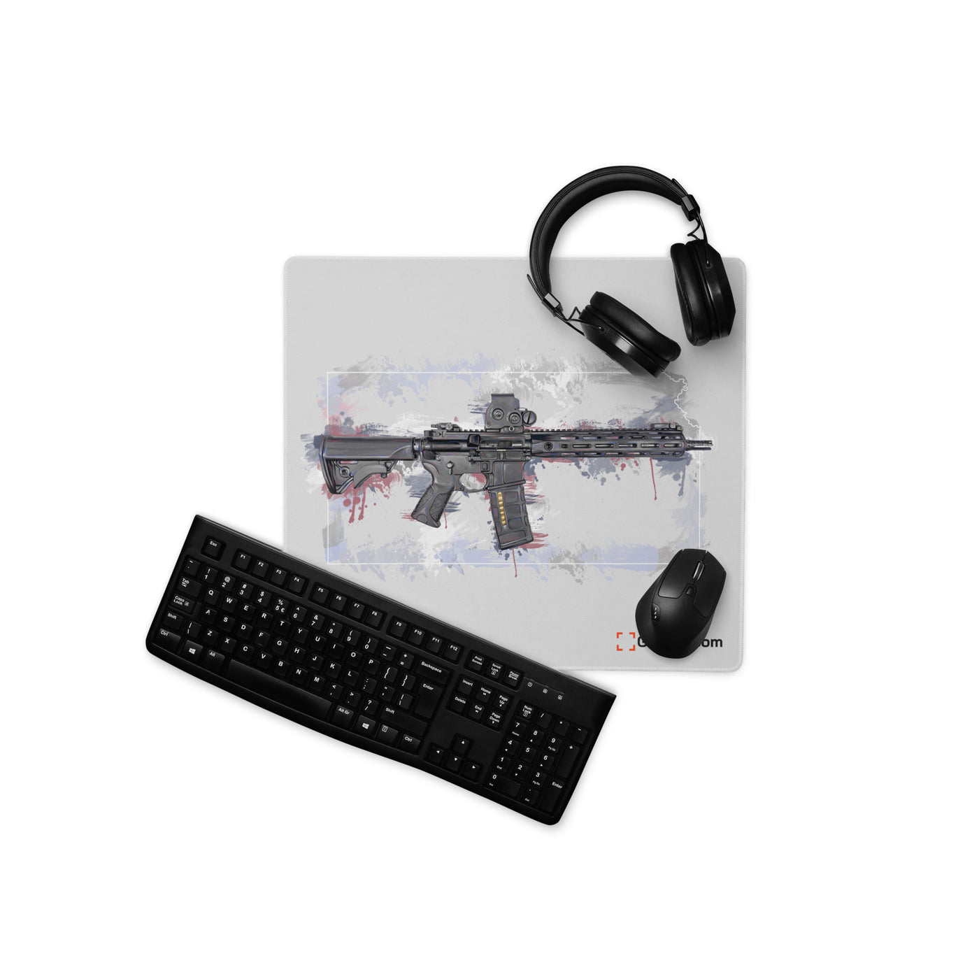 Defending Freedom - Kansas - AR-15 State Gaming Mouse Pad - White State