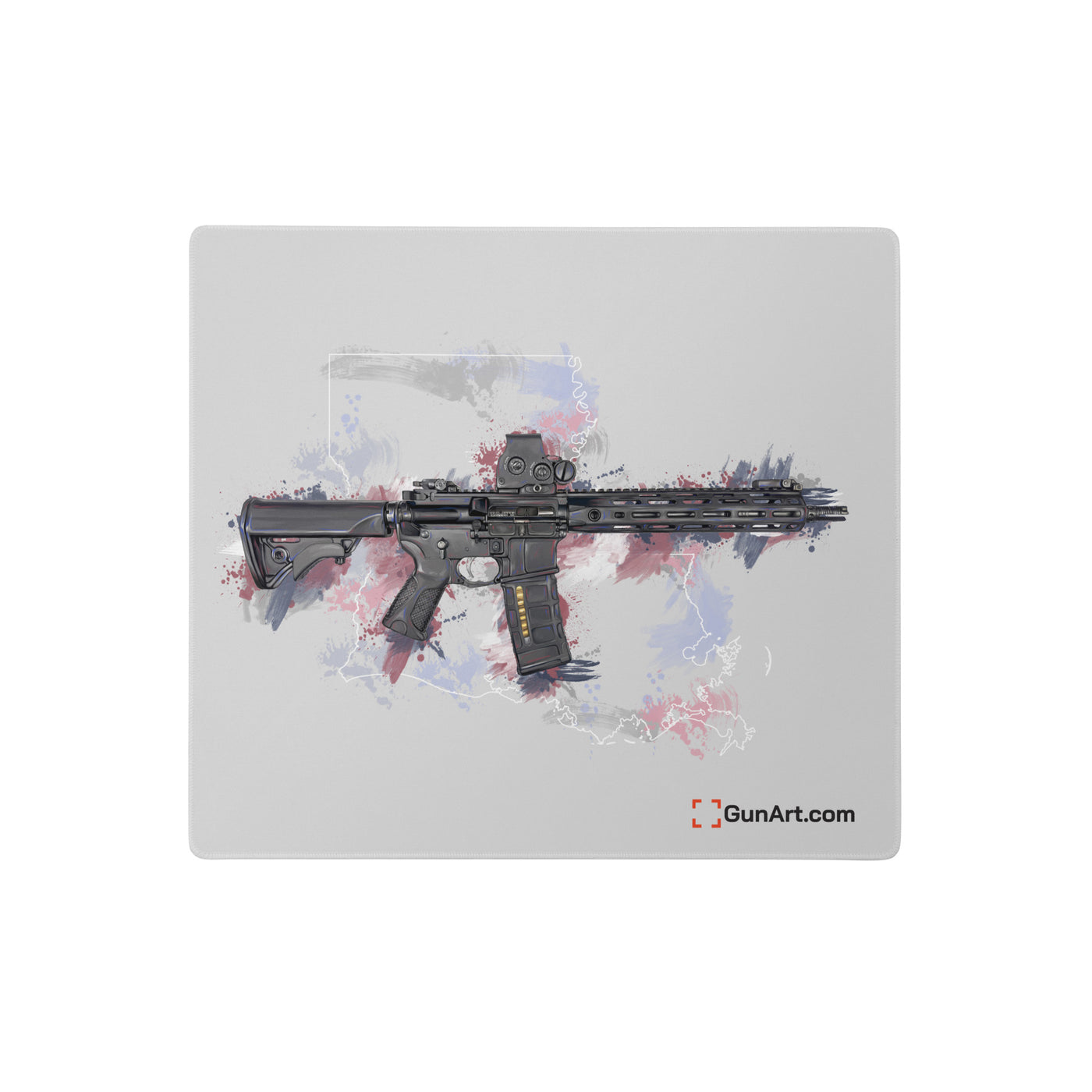 Defending Freedom - Louisiana - AR-15 State Gaming Mouse Pad - White State