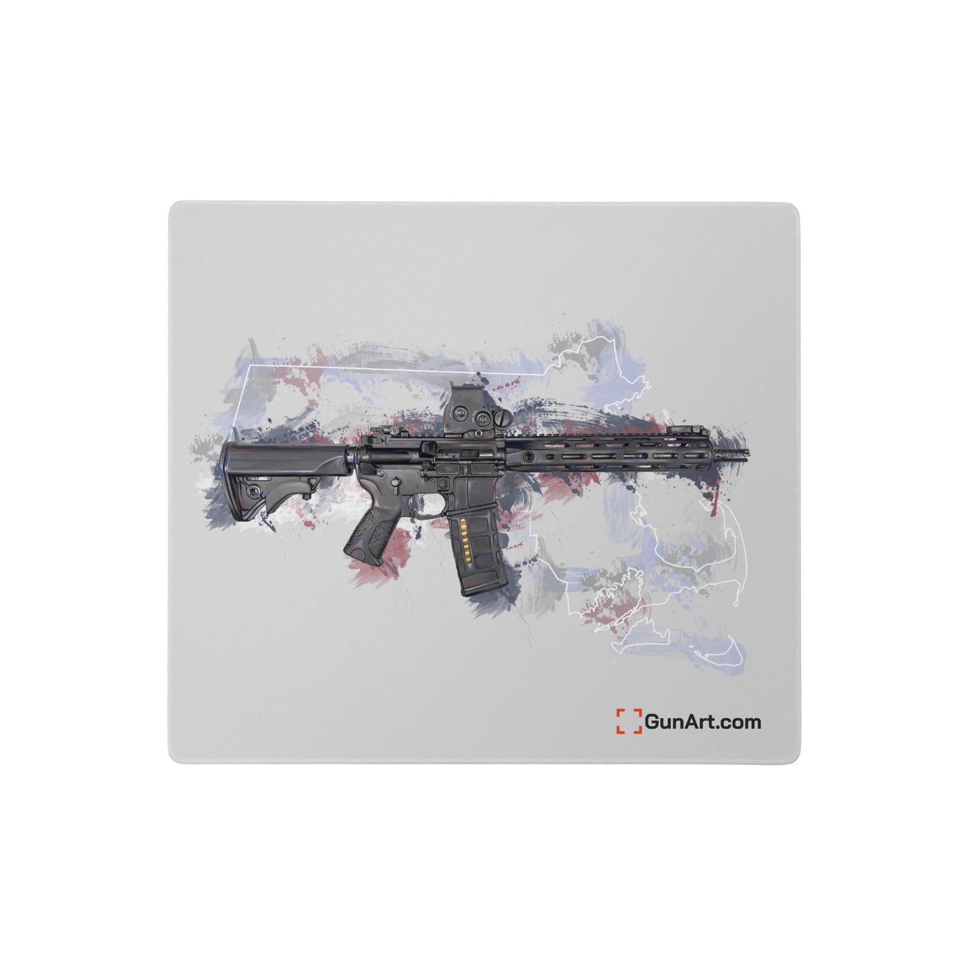 Defending Freedom - Massachussetts - AR-15 State Gaming Mouse Pad - White State