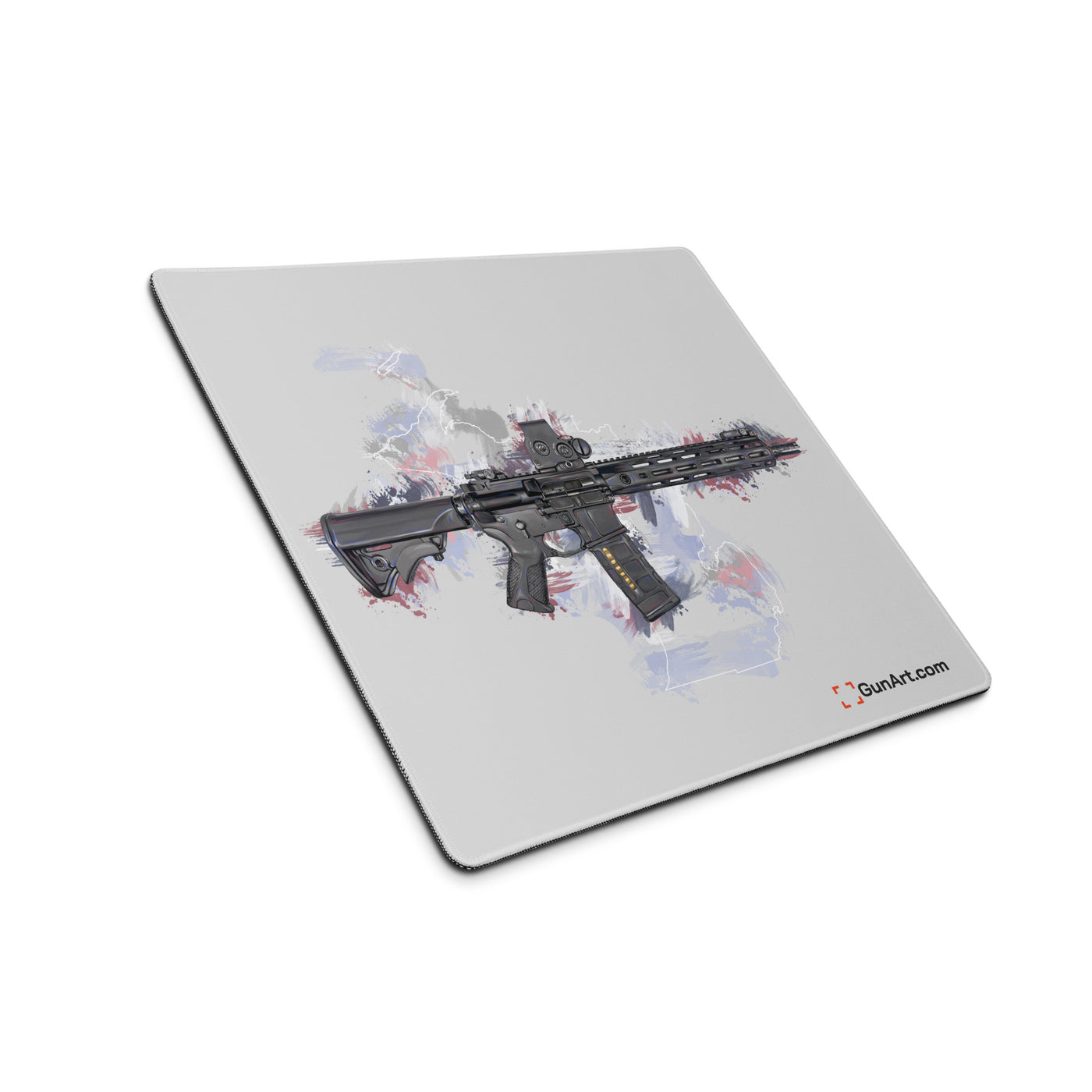 Defending Freedom - Michigan - AR-15 State Gaming Mouse Pad - White State