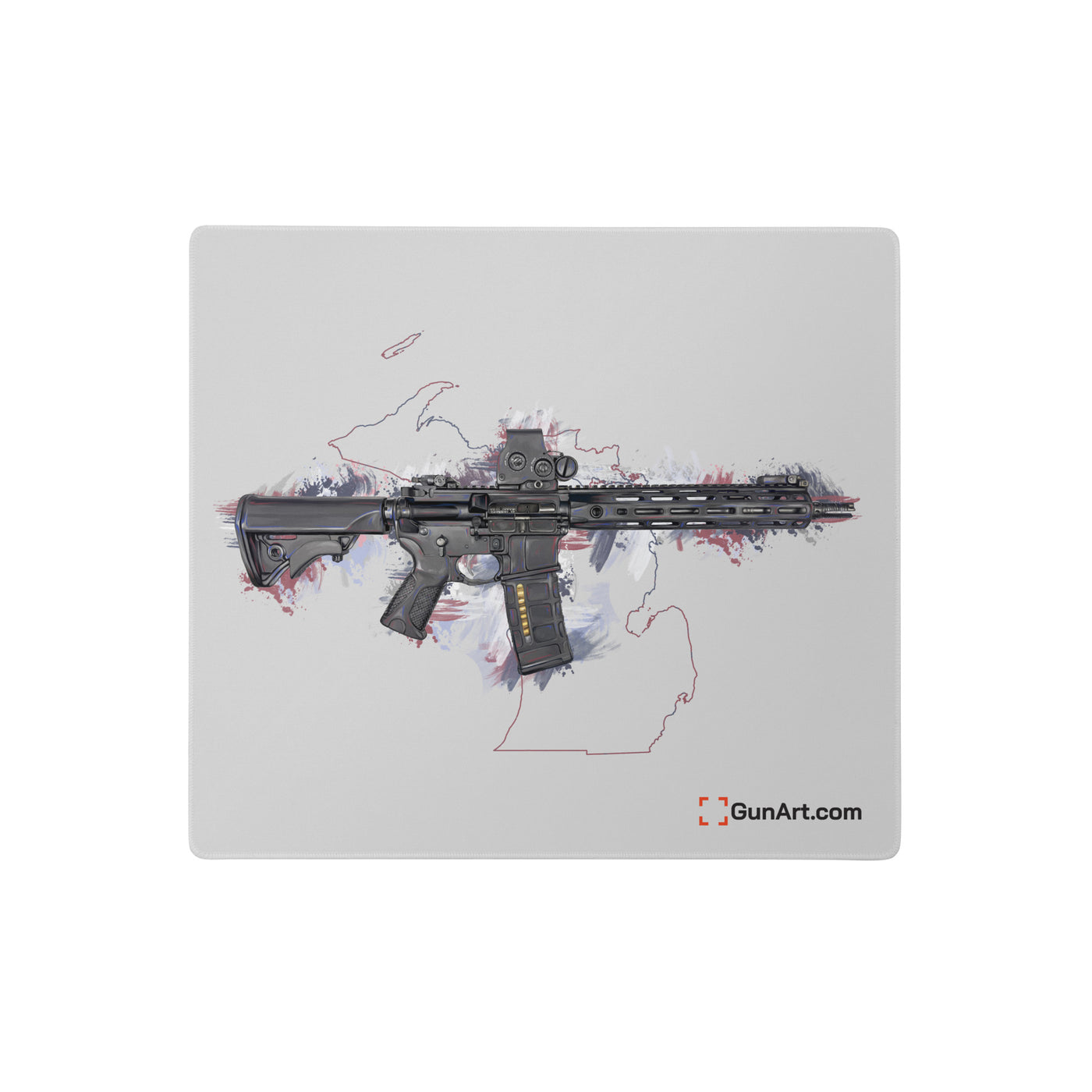 Defending Freedom - Michigan - AR-15 State Gaming Mouse Pad - Colored State