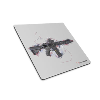Defending Freedom - Michigan - AR-15 State Gaming Mouse Pad - Colored State