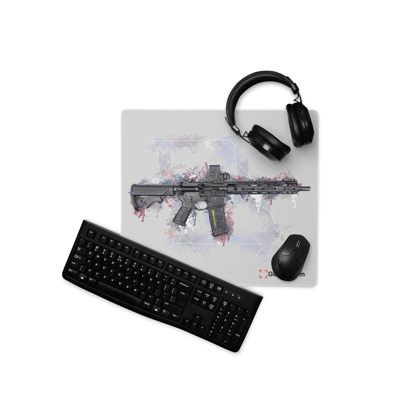 Defending Freedom - Missouri - AR-15 State Gaming Mouse Pad - White State