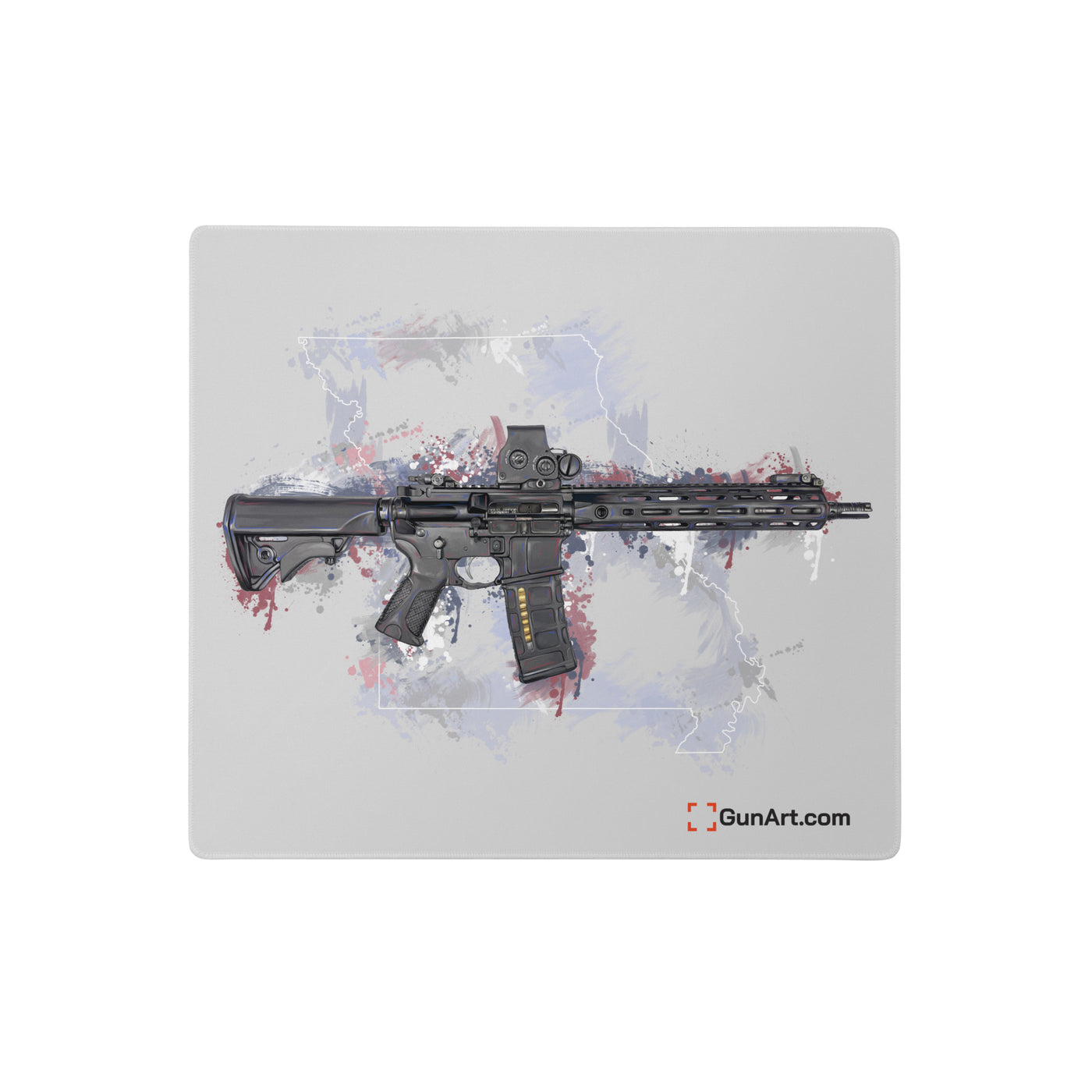 Defending Freedom - Missouri - AR-15 State Gaming Mouse Pad - White State