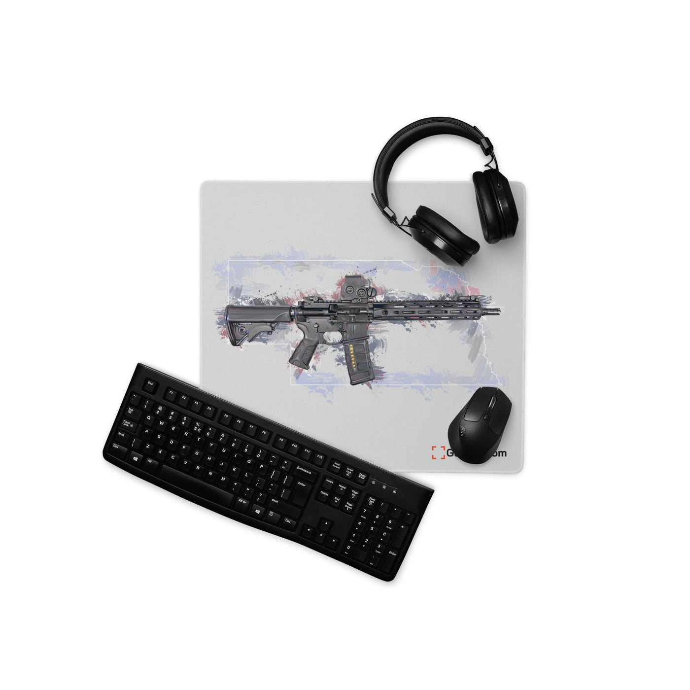Defending Freedom - Nebraska - AR-15 State Gaming Mouse Pad - White State