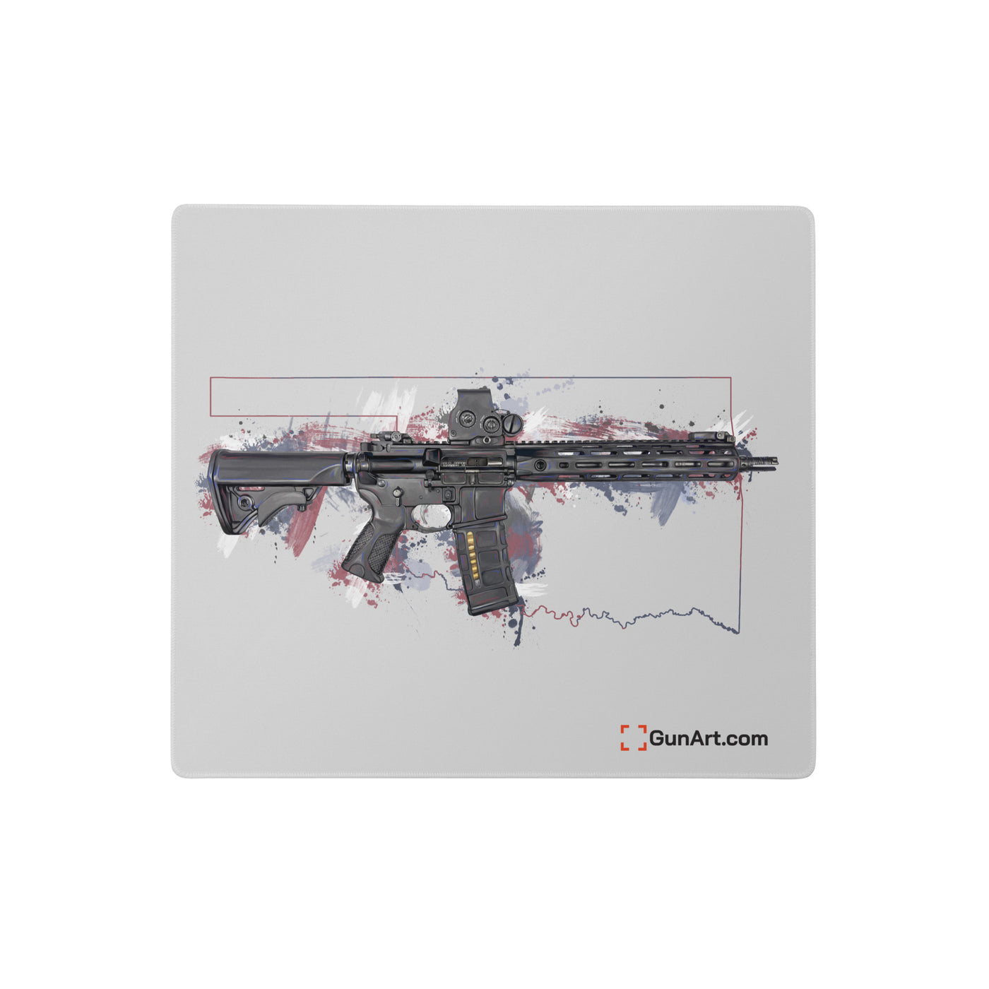 Defending Freedom - Oklahoma - AR-15 State Gaming Mouse Pad - Colored State