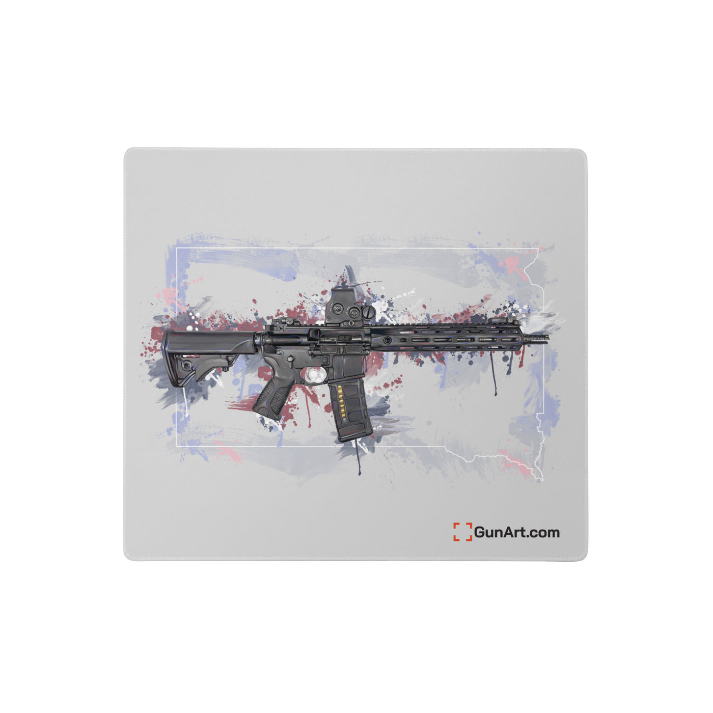 Defending Freedom - South Dakota - AR-15 State Gaming Mouse Pad - White State