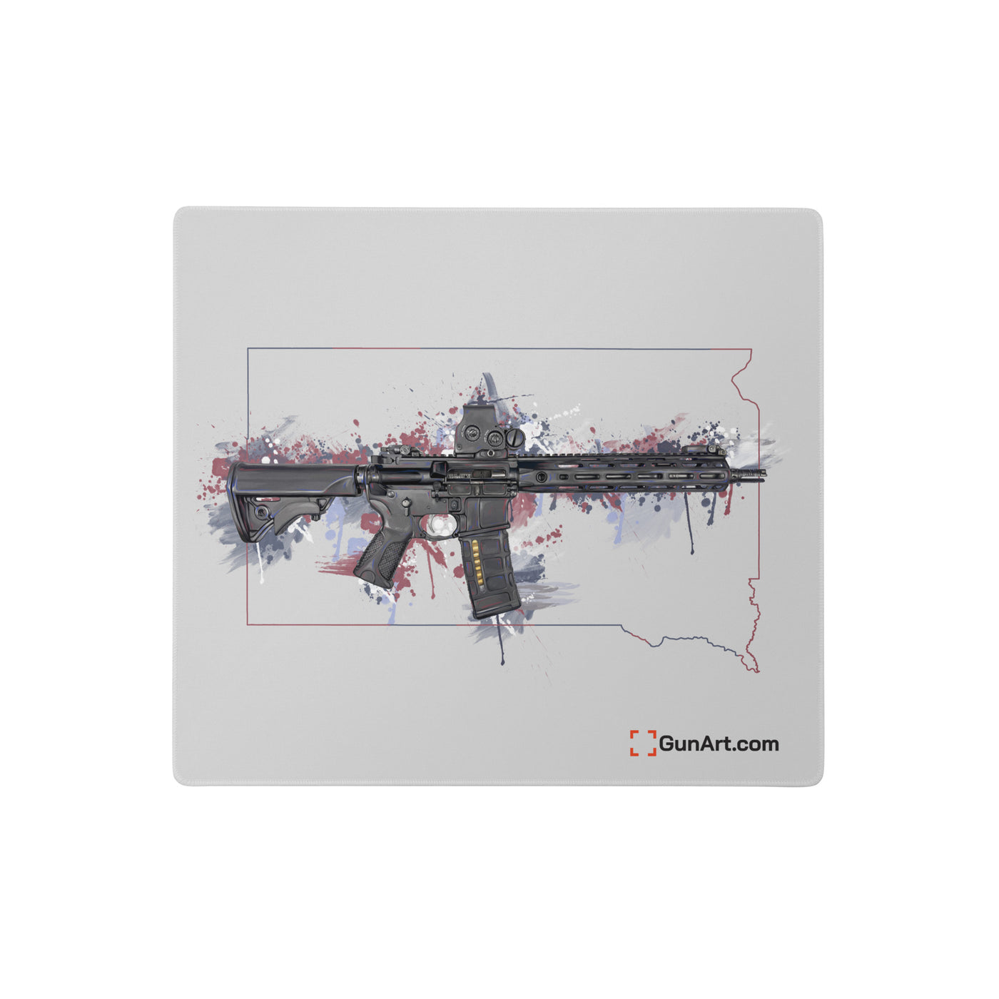 Defending Freedom - South Dakota - AR-15 State Gaming Mouse Pad - Colored State