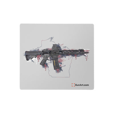 Defending Freedom - Wisconsin - AR-15 State Gaming Mouse Pad - Colored State