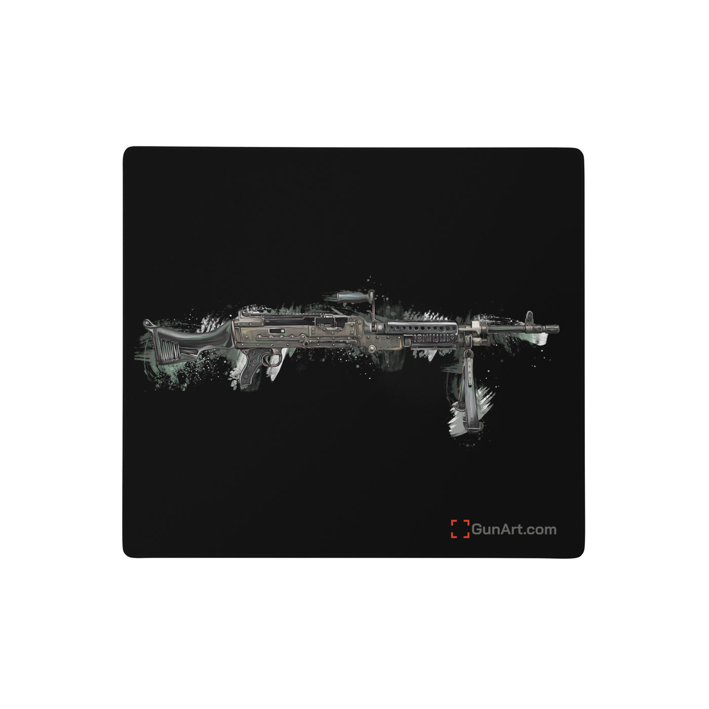 M240B - Belt Fed 7.62x51 Machine Gun Gaming mouse Pad - Black Background