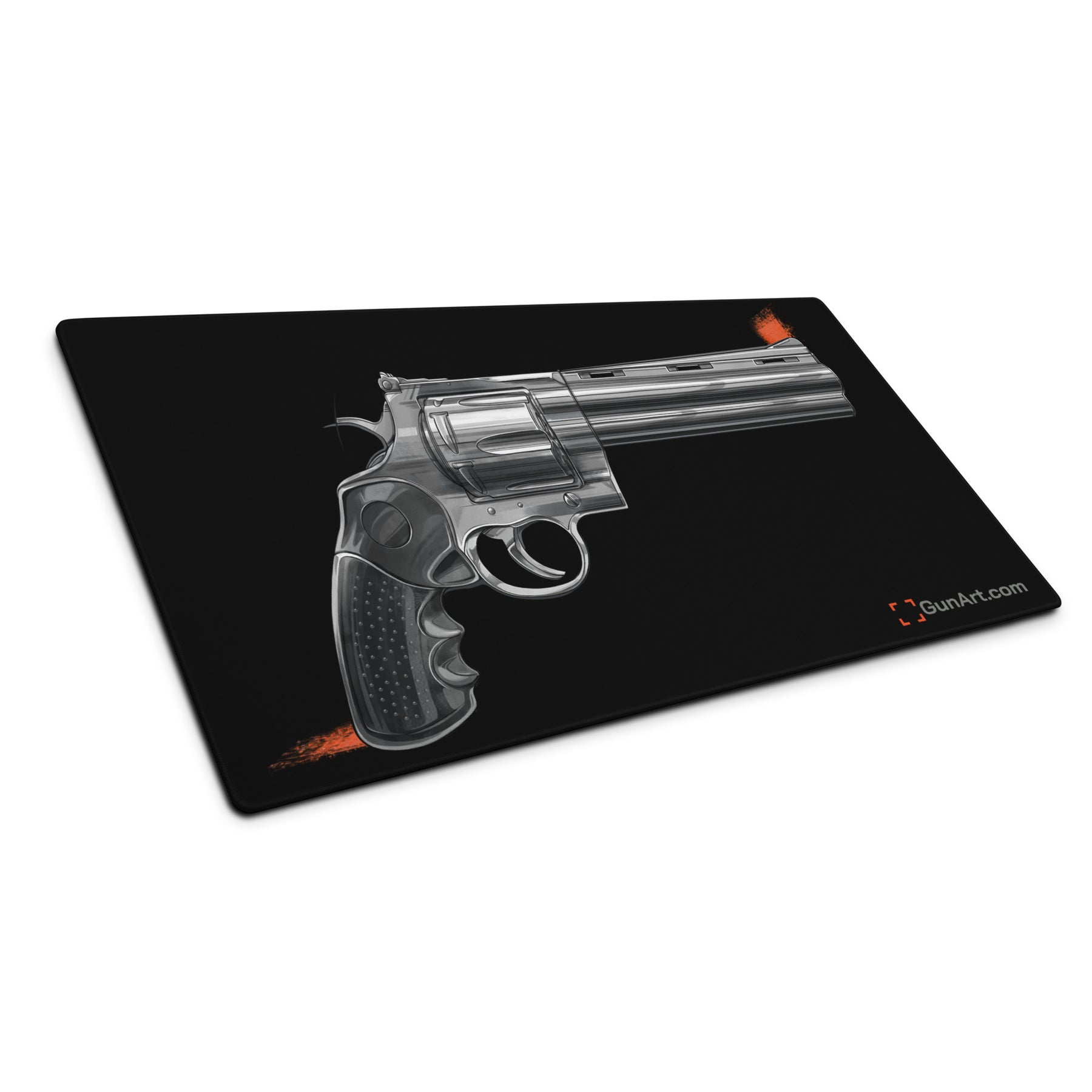 Stainless .44 Mag Revolver Gaming Mouse Pad - Just The Piece - Black B ...