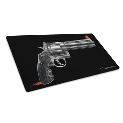 Stainless .44 Mag Revolver Gaming Mouse Pad - Just The Piece - Black Background