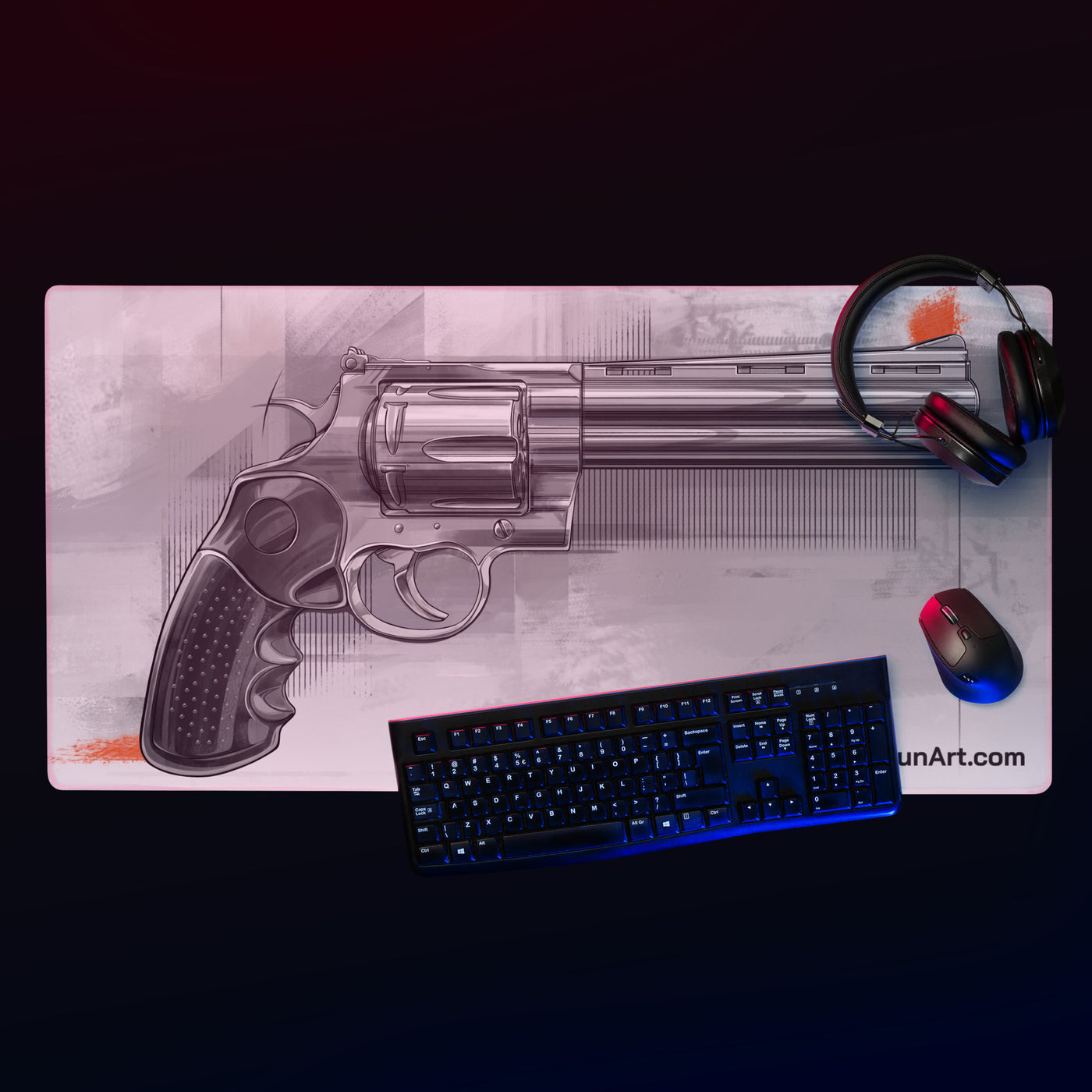 Stainless .44 Mag Revolver Gaming Mouse Pad