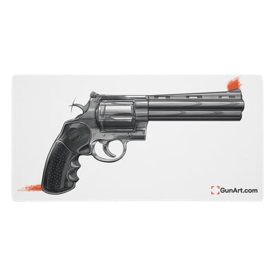 Stainless .44 Mag Revolver Gaming Mouse Pad - Just The Piece - White Background