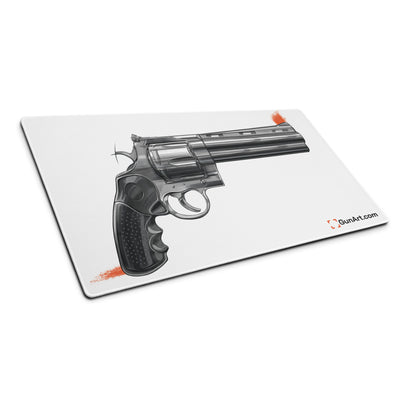 Stainless .44 Mag Revolver Gaming Mouse Pad - Just The Piece - White Background