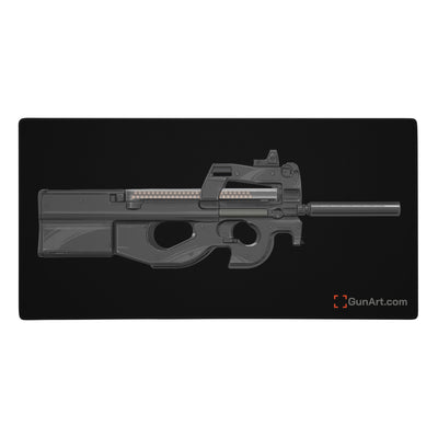 Secret Service Bullpup 5.7x28mm Subgun Gaming Mouse Pad - Just The Piece - Black Background