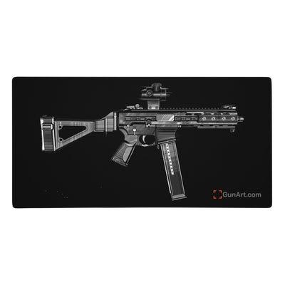 .45 Cal SMG Gaming Mouse Pad - Just The Piece - Black Background