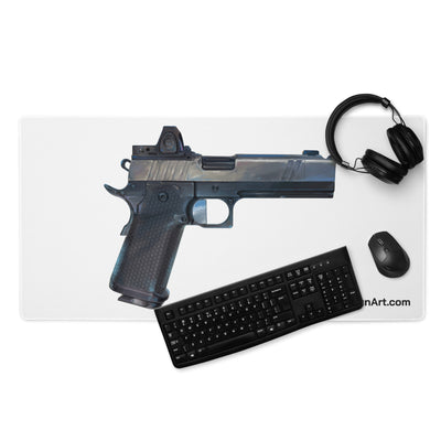 2011 Charlie Pistol Gaming Mouse Pad - Just The Piece - White Background