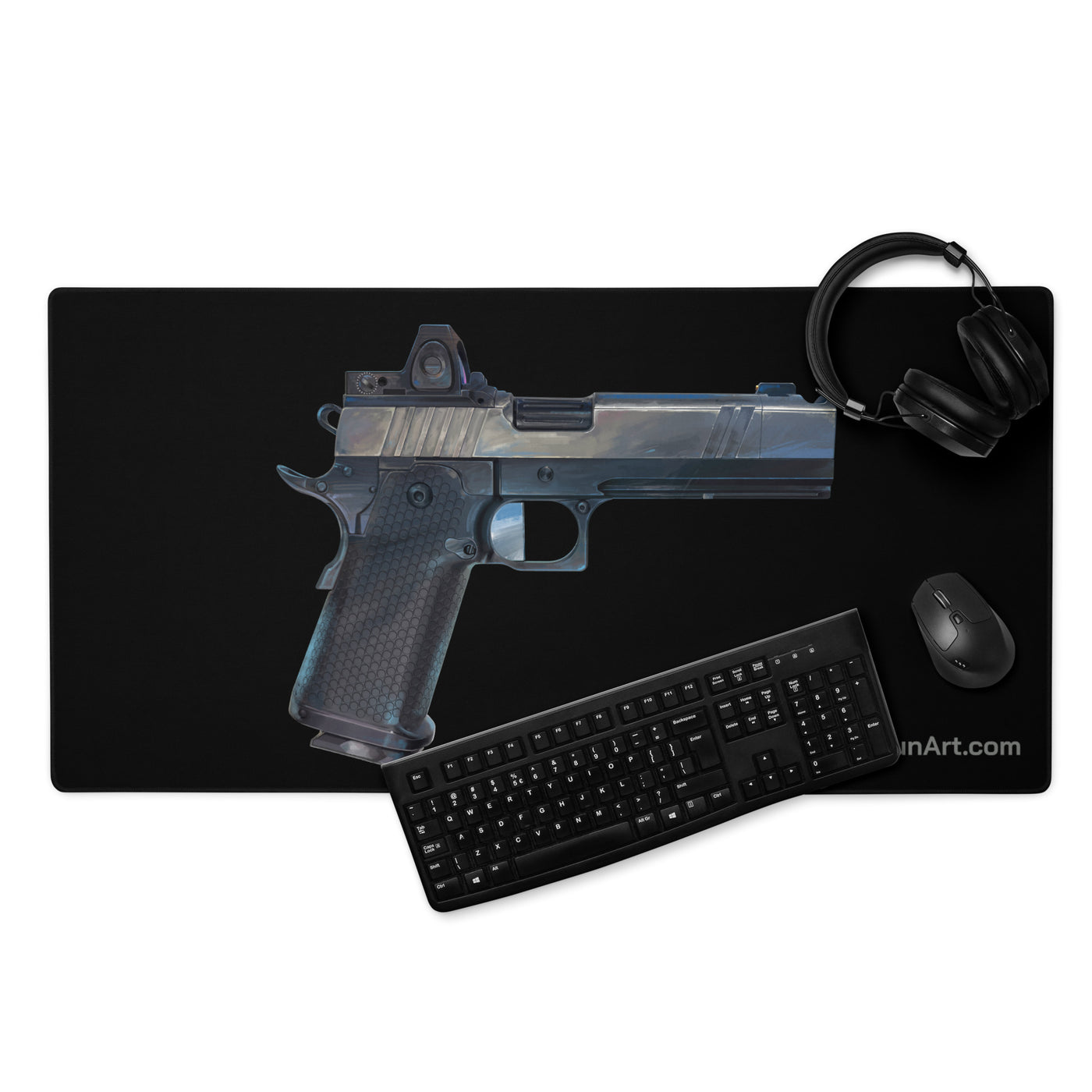 2011 Charlie Pistol Gaming Mouse Pad - Just The Piece - Black Background