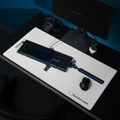 The Miniature Menace - Full Auto Subgun Gaming Mouse Pad - Just The Piece - White Background
