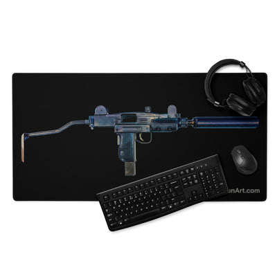 The Miniature Menace - Full Auto Subgun Gaming Mouse Pad - Just The Piece - Black Background